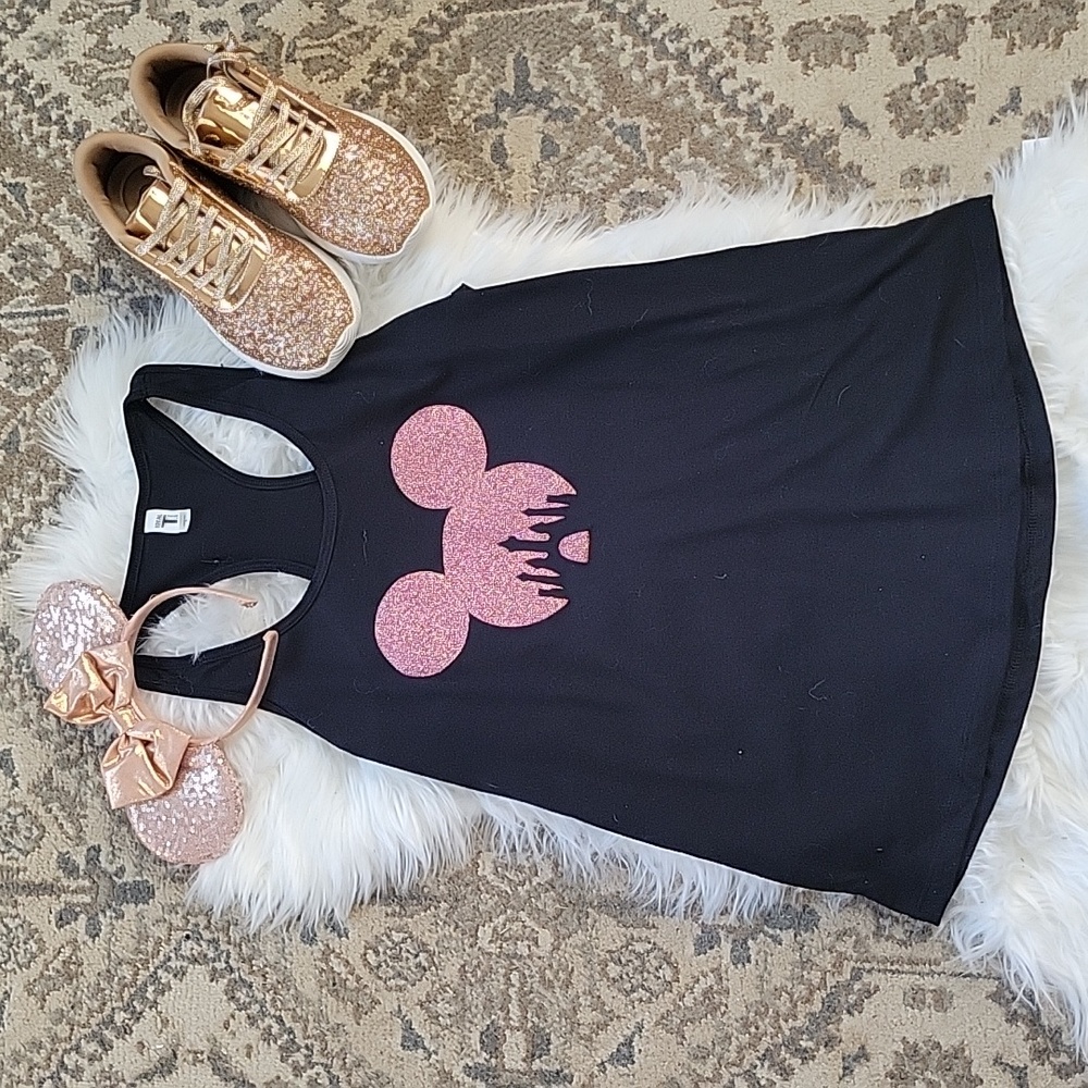 Rose Gold Sparkle Disney Top sz L